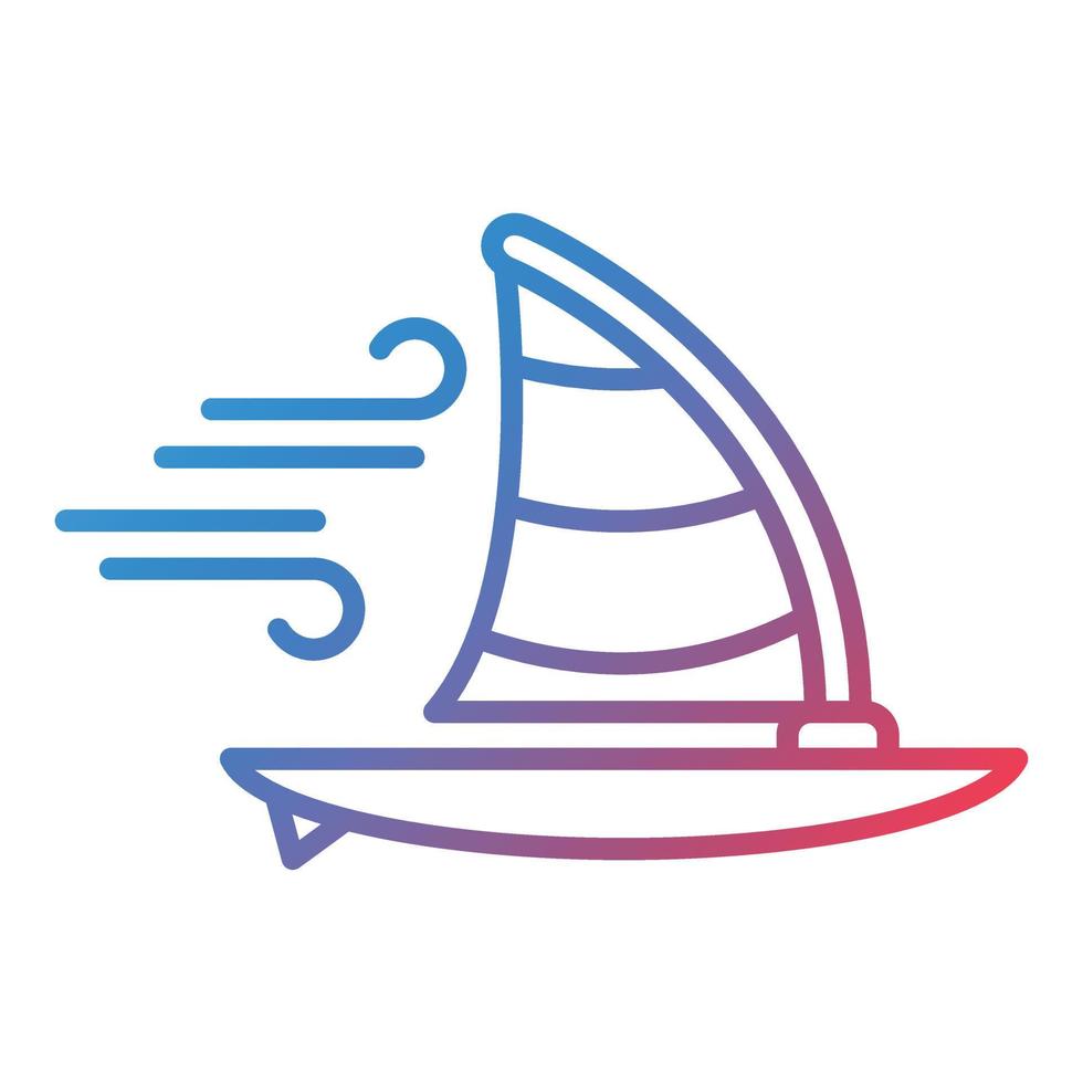 Windsurf Line Gradient Icon vector