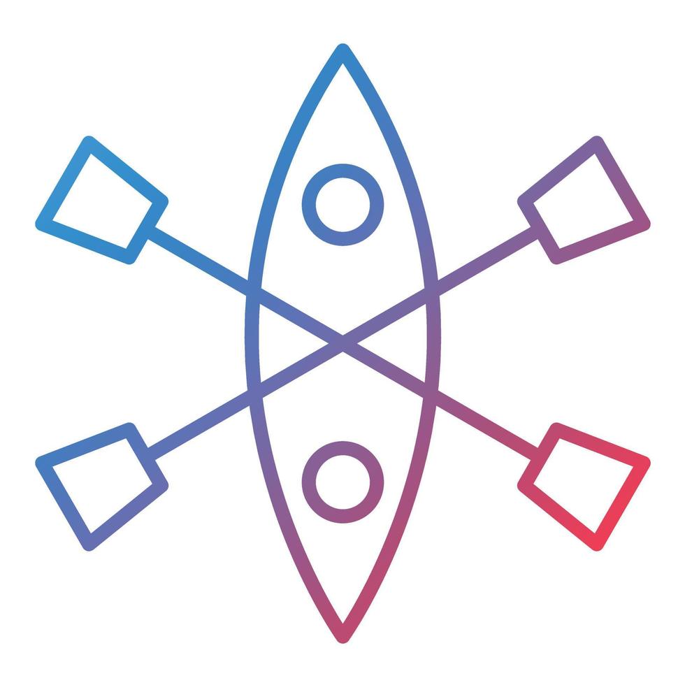 Kayak Line Gradient Icon vector