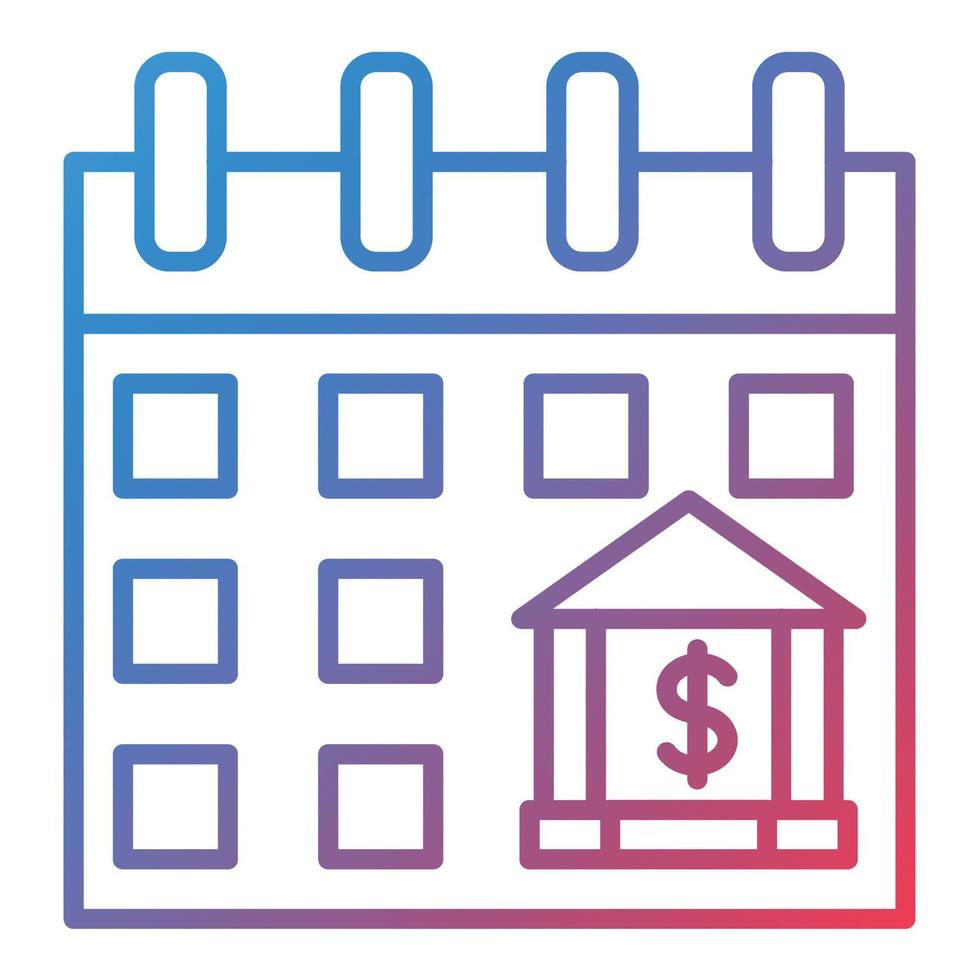 Calendar Line Gradient Icon vector