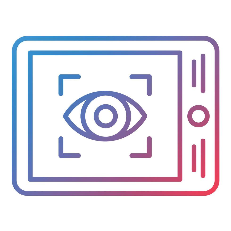 Eye Scanner Line Gradient Icon vector