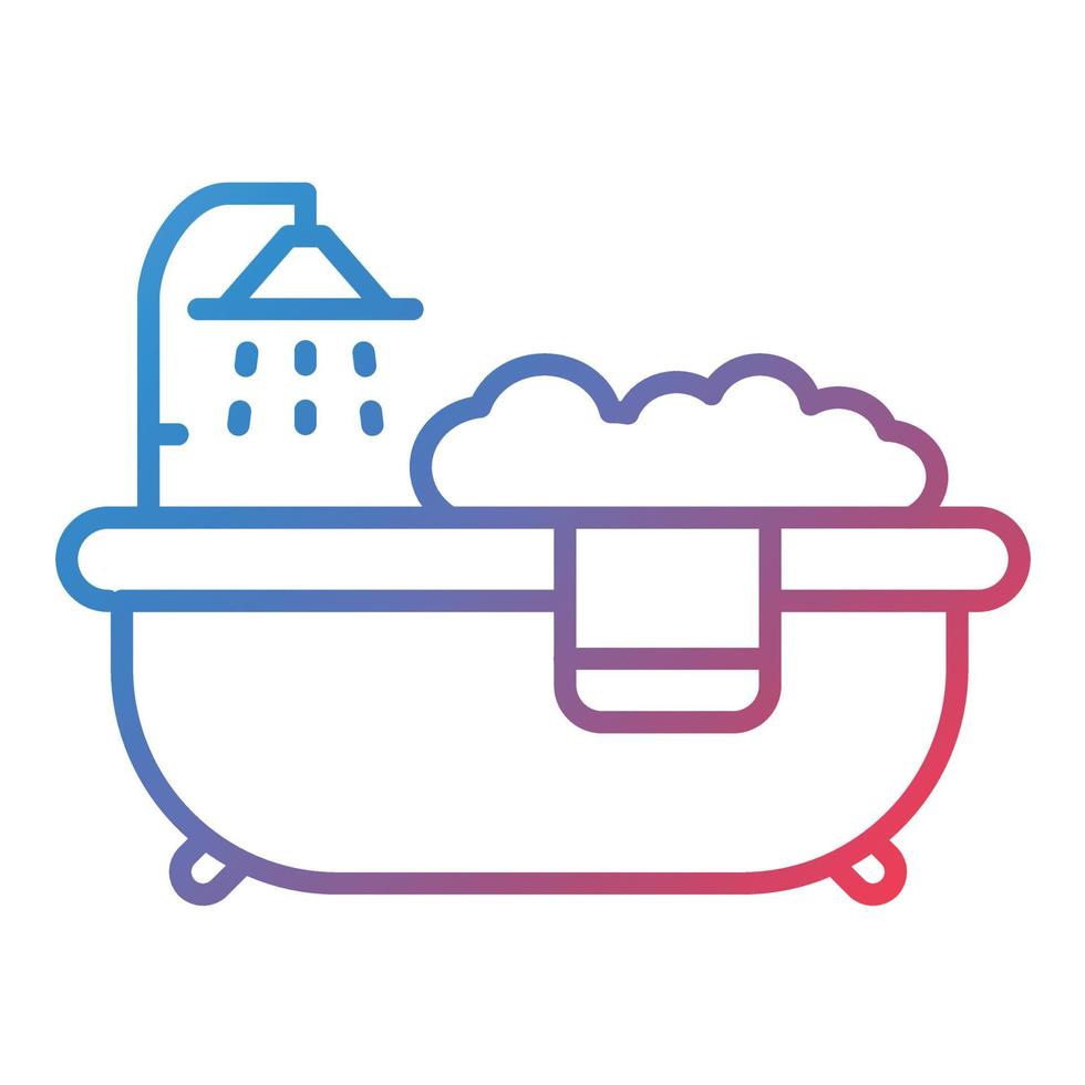 Bathtub Line Gradient Icon vector