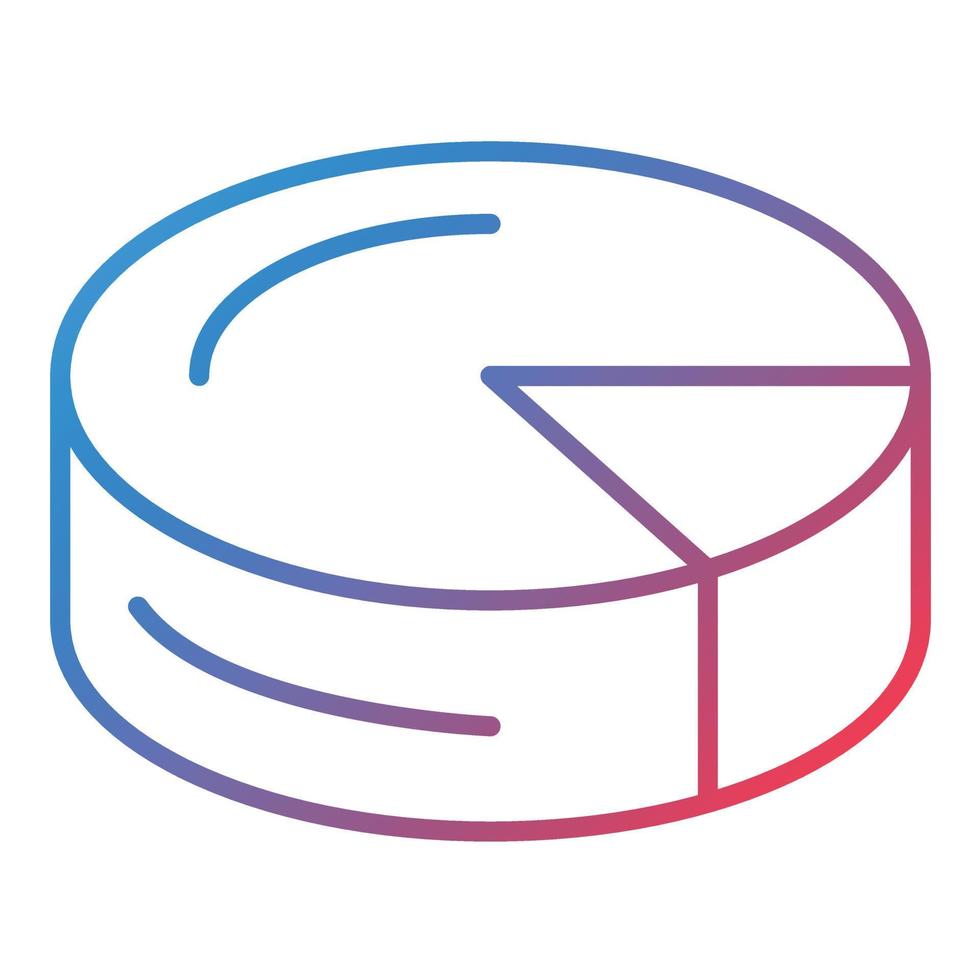 3D Pie Chart Line Gradient Icon vector