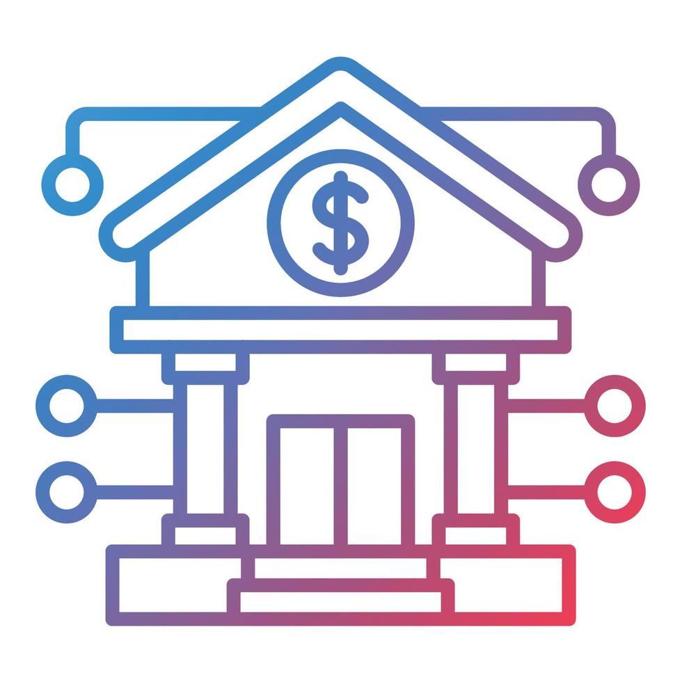 Online Banking Line Gradient Icon vector