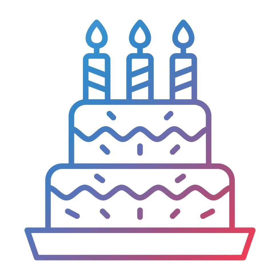Birthday Cake Line Gradient Icon vector