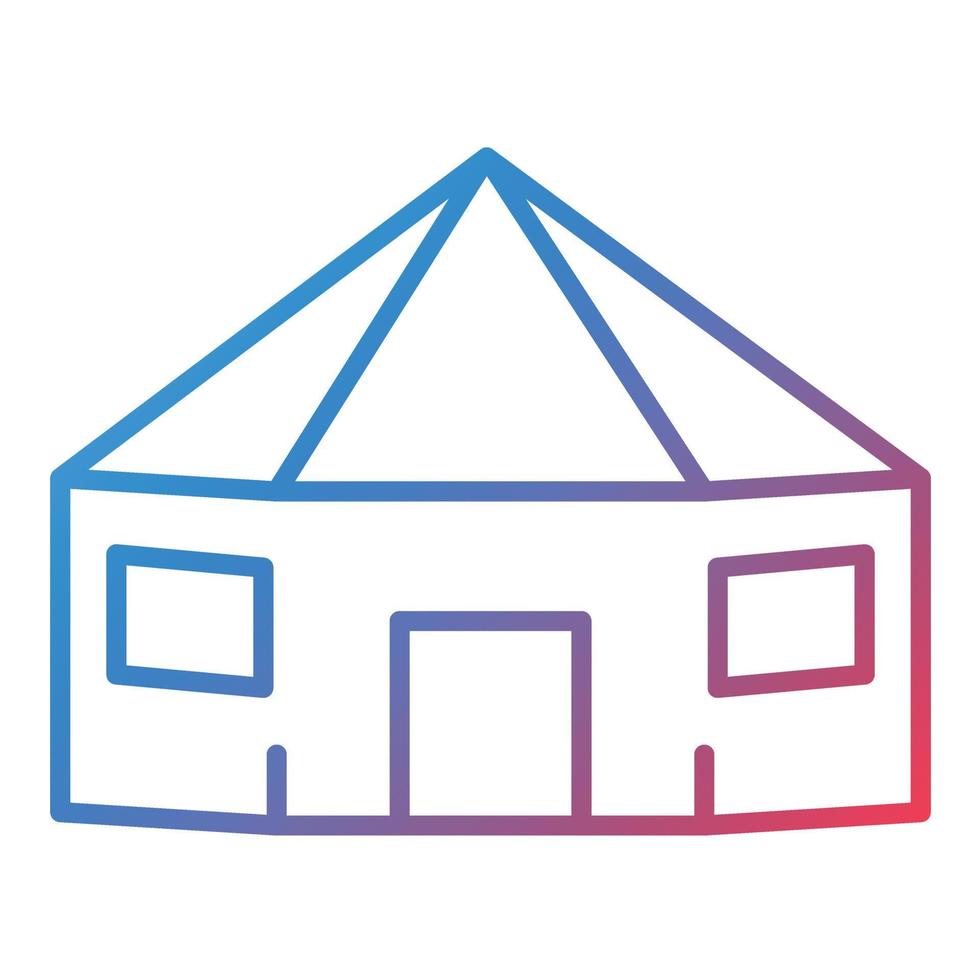 Yurt Line Gradient Icon vector