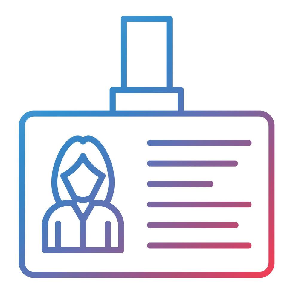 Identification Card Line Gradient Icon vector