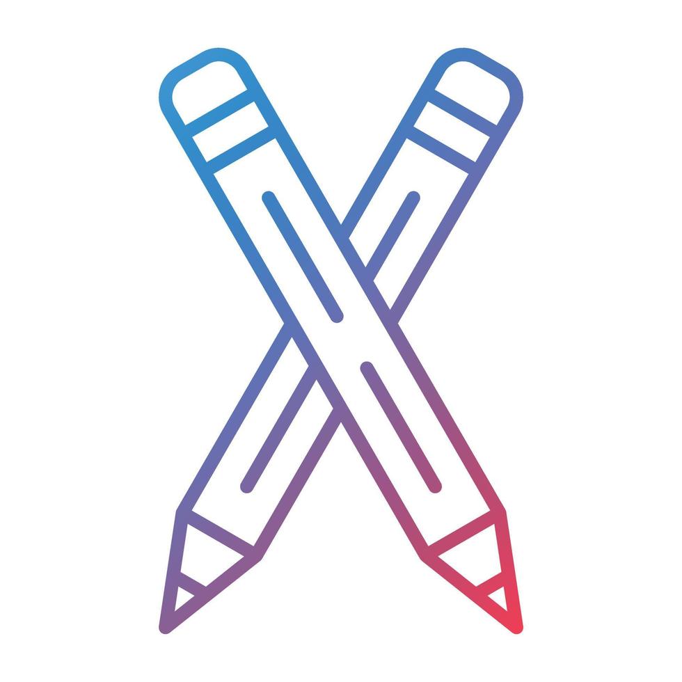 Pencils Line Gradient Icon vector