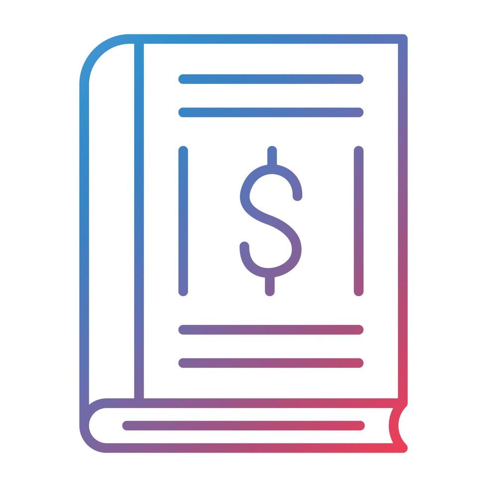 Accounting Book Line Gradient Icon vector
