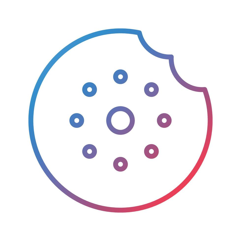 Cookie Line Gradient Icon vector