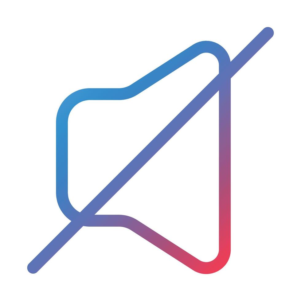 Volume Off Line Gradient Icon vector