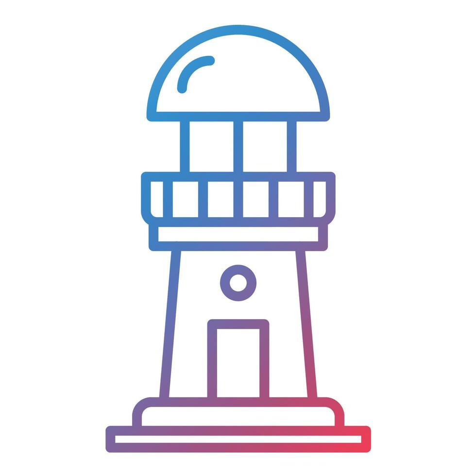 Lighthouse Line Gradient Icon vector