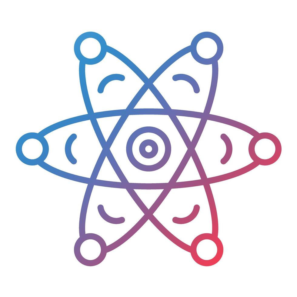 Atom Line Gradient Icon vector