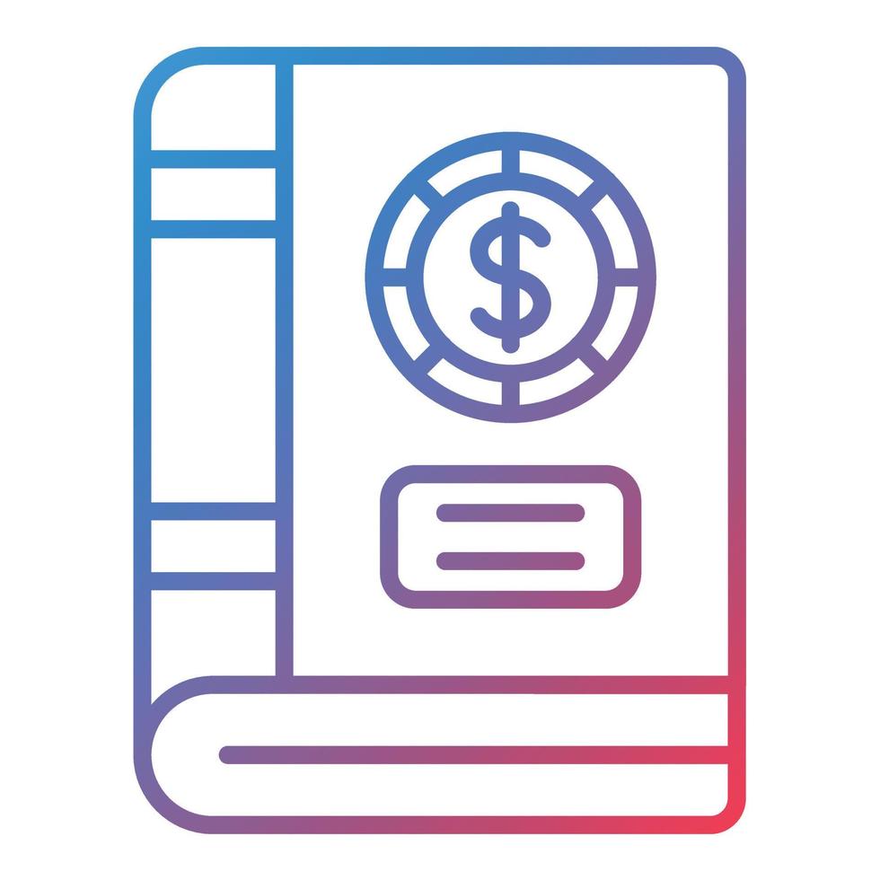 icono de gradiente de línea de libro de contabilidad vector