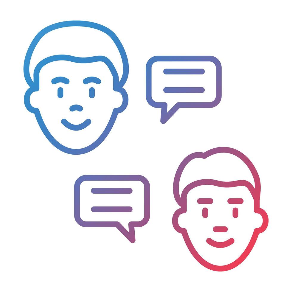 Talking Line Gradient Icon vector