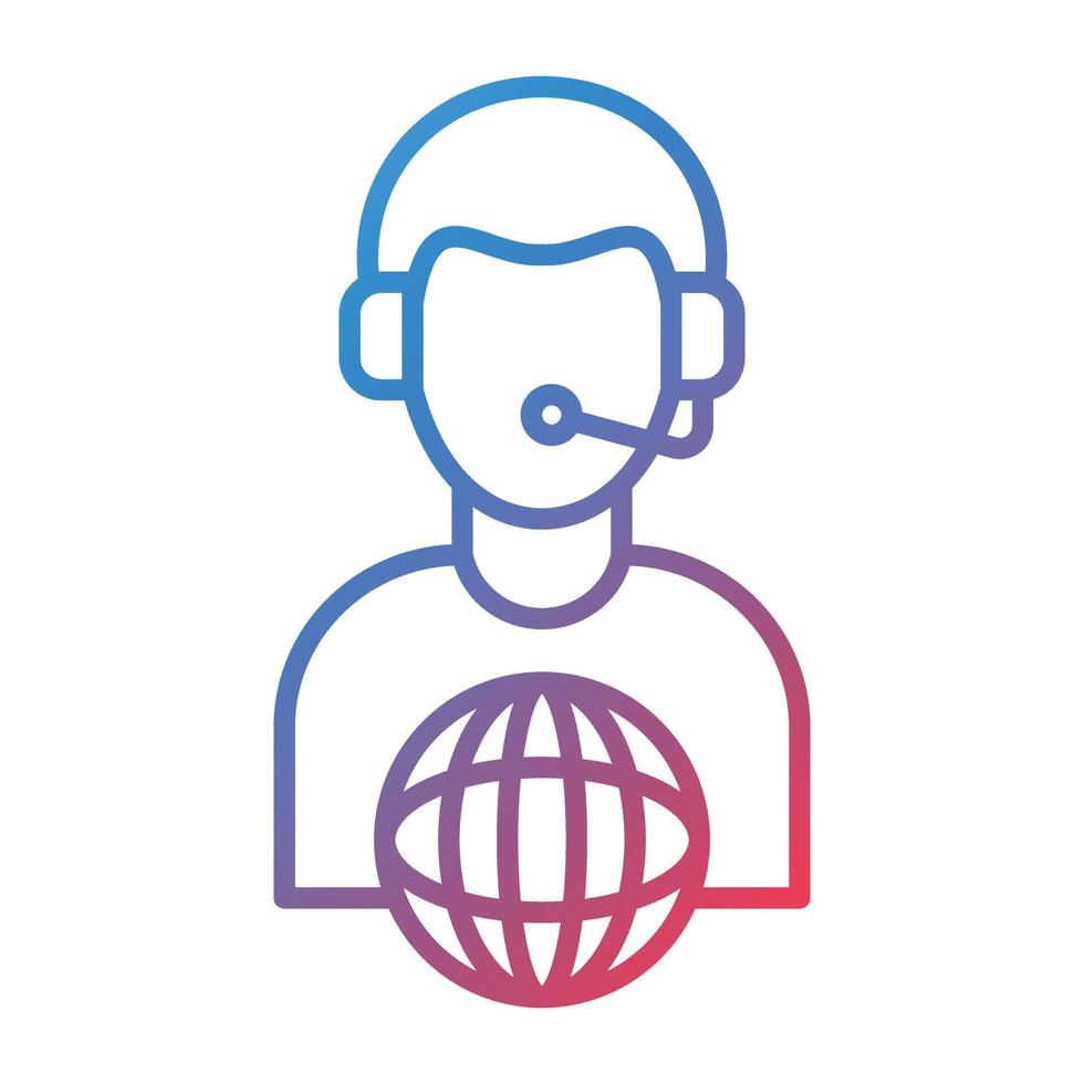 Translator Line Gradient Icon vector