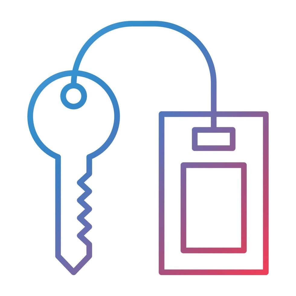 Hotel Key Line Gradient Icon vector