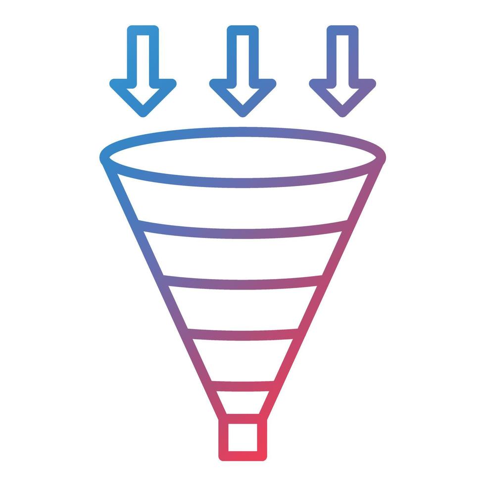 Funnel Chart Line Gradient Icon vector