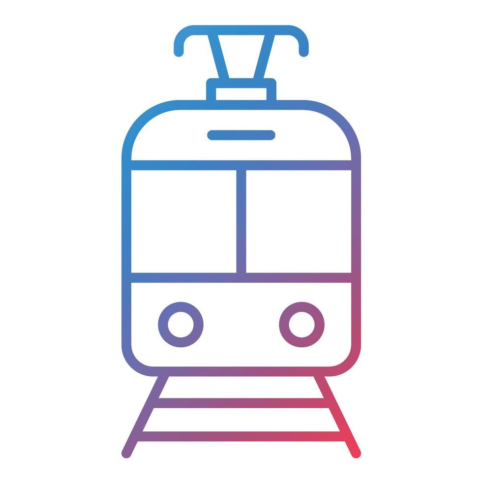 Tramcar Line Gradient Icon vector