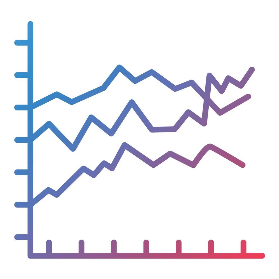 Filled Graph Line Gradient Icon vector