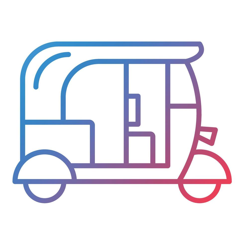 Tuk Tuk Line Gradient Icon vector