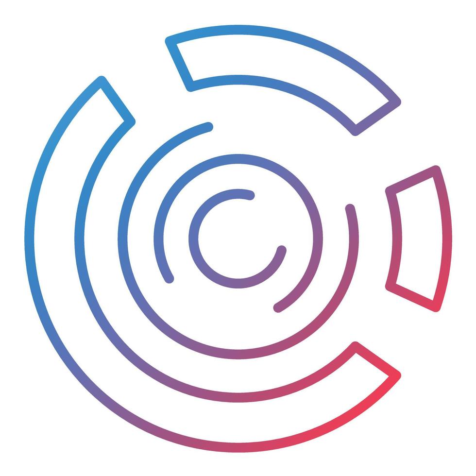 Marked Donut Chart Line Gradient Icon vector
