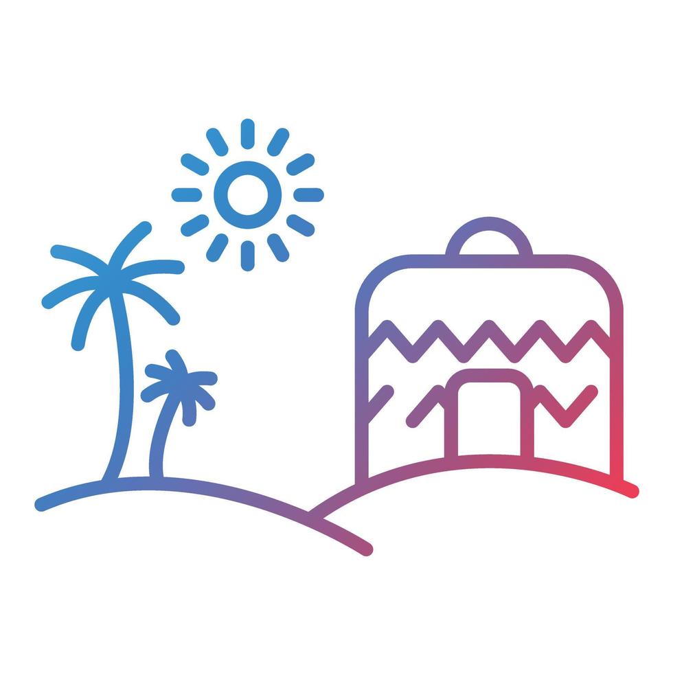 Desert House Line Gradient Icon vector