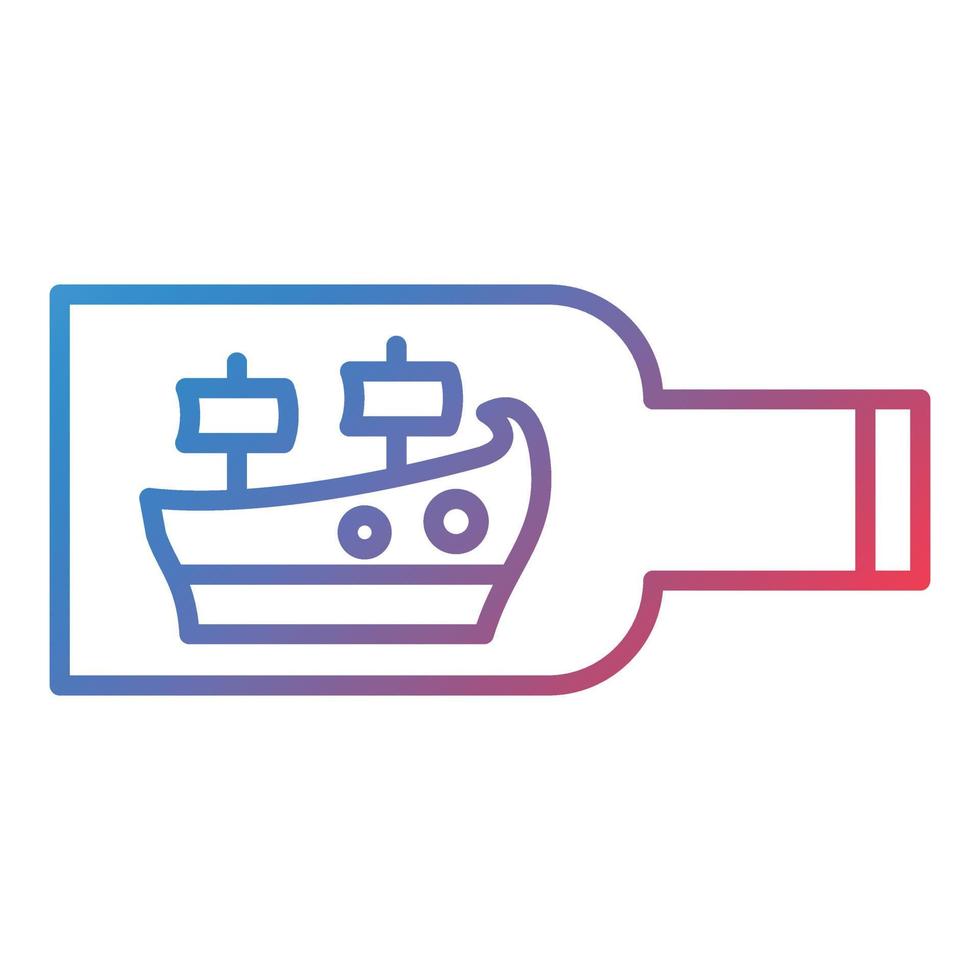 Ship Bottle Line Gradient Icon vector