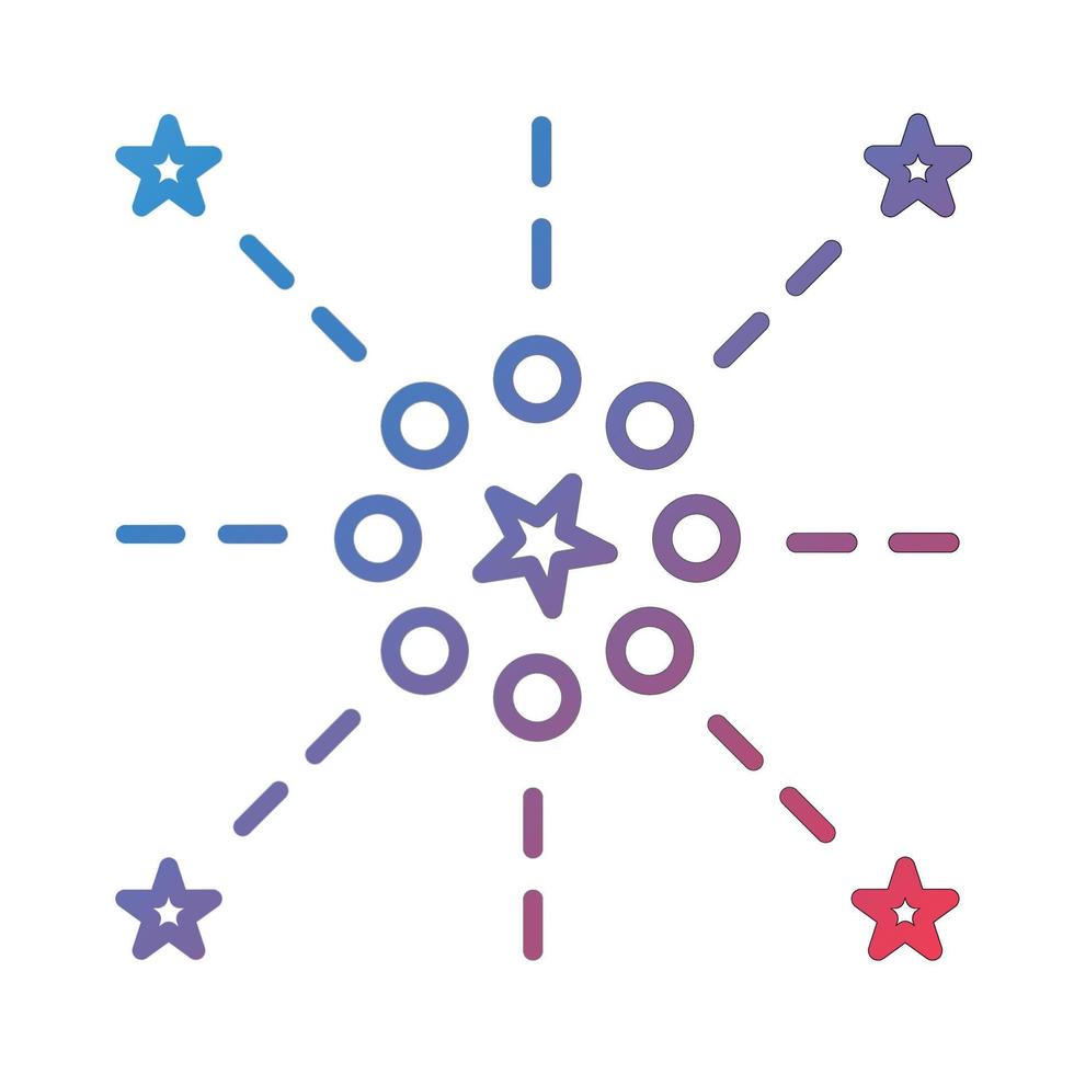 Fireworks Line Gradient Icon vector