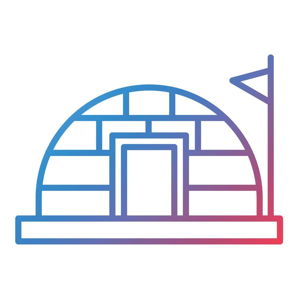 Igloo House Line Gradient Icon vector