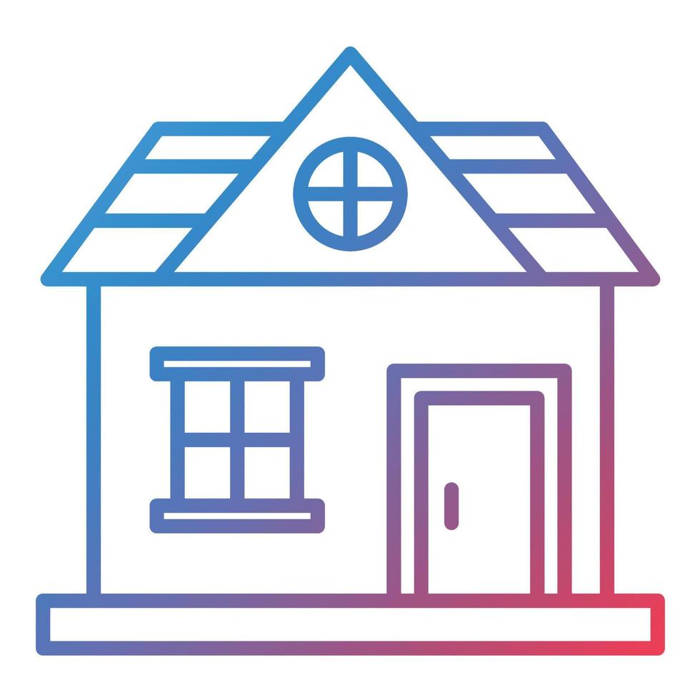 Guest House Line Gradient Icon vector