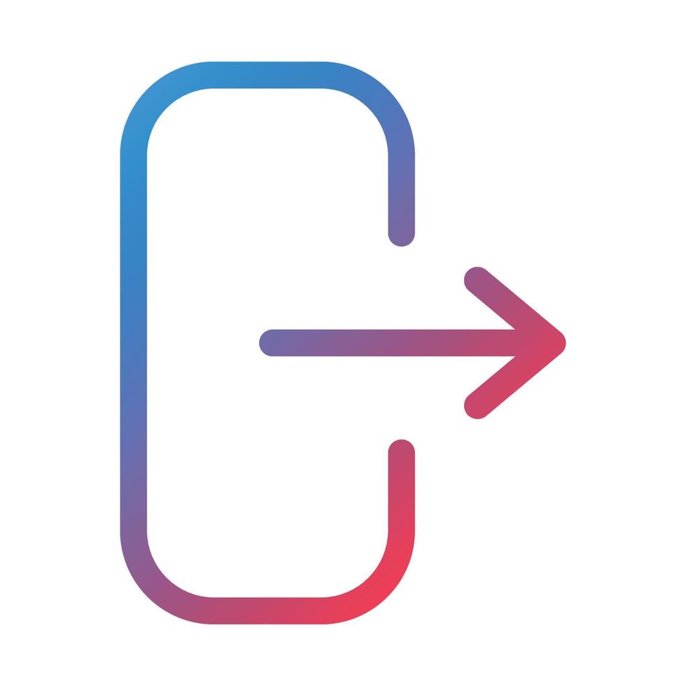 Logout Line Gradient Icon vector