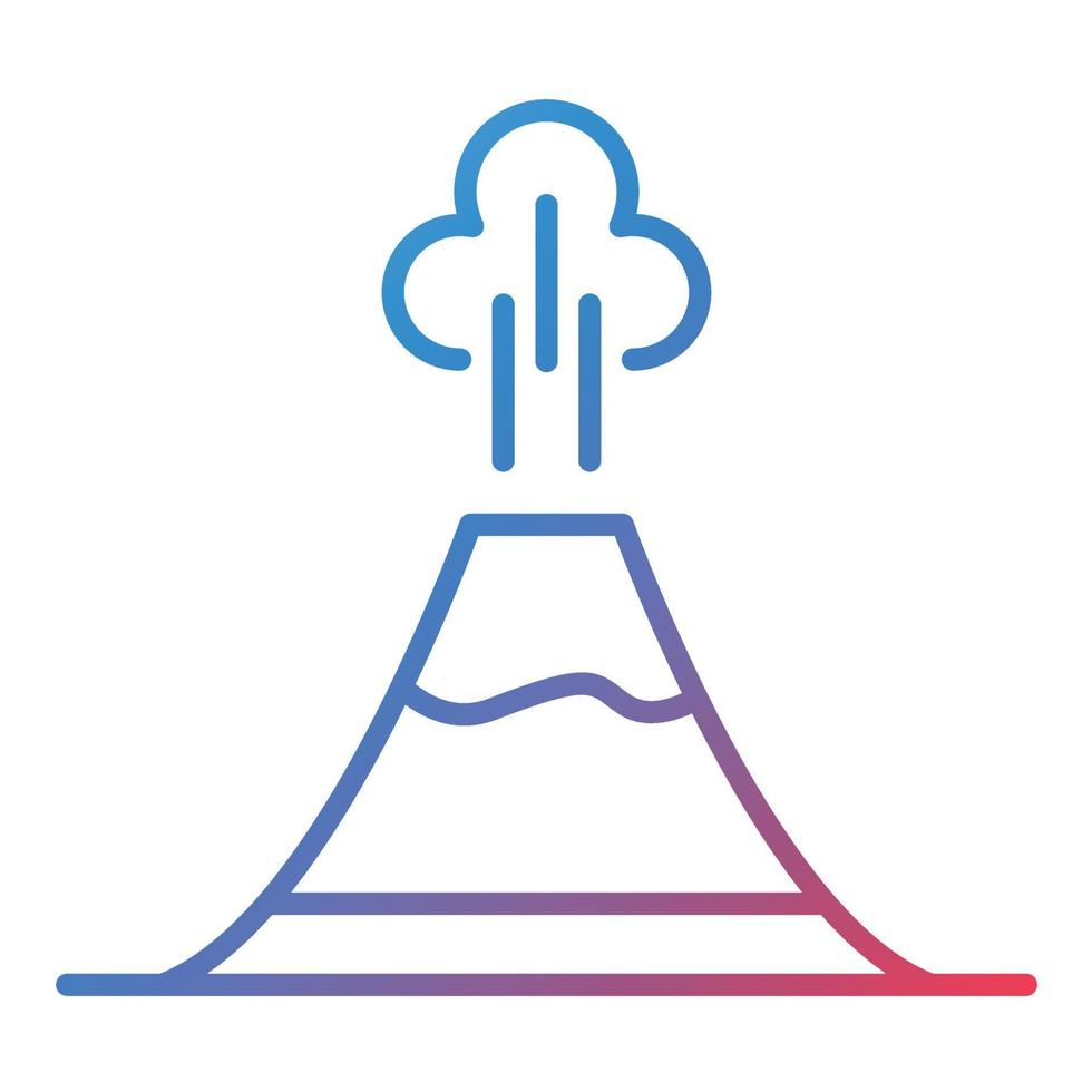 Volcano Line Gradient Icon vector