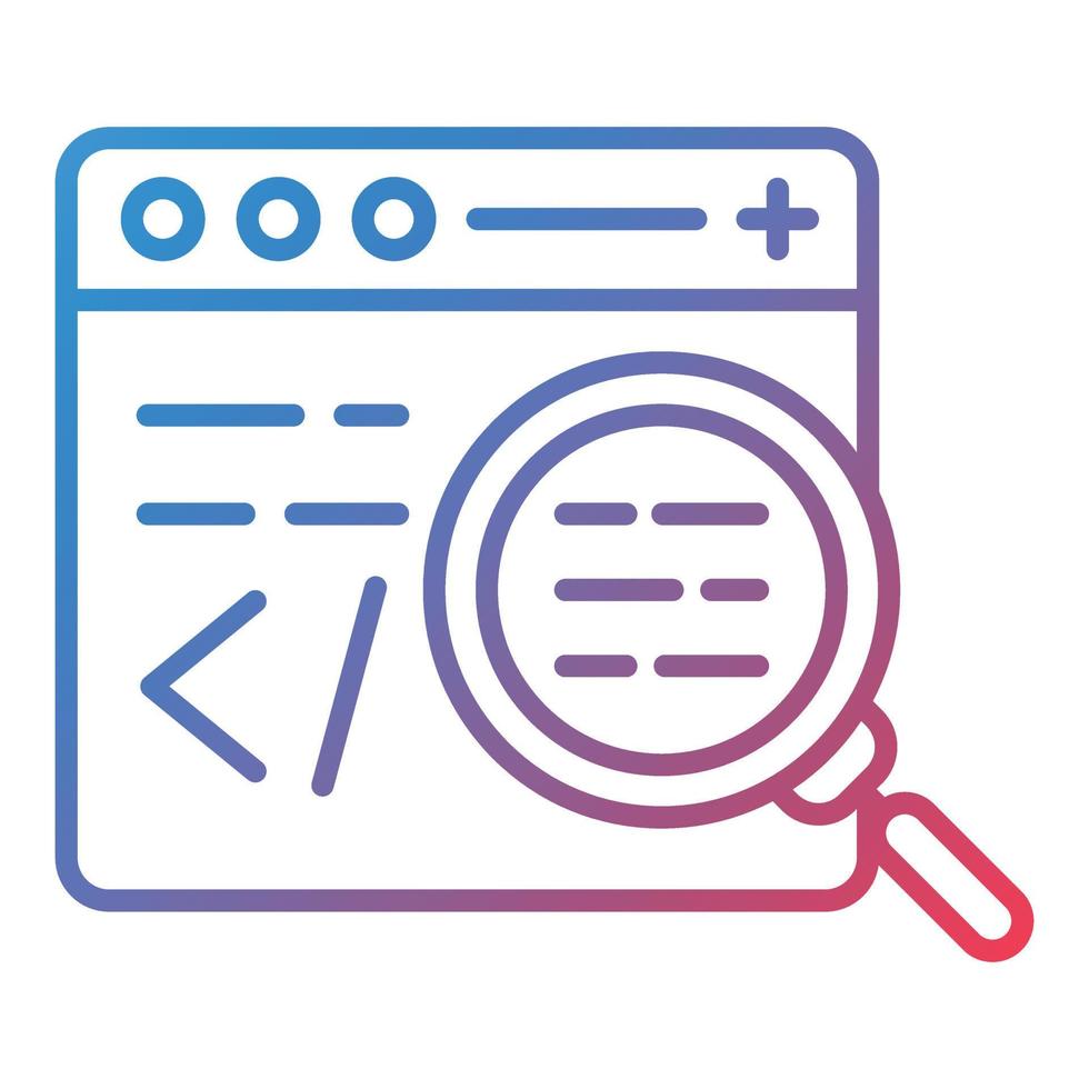 Code Testing Line Gradient Icon vector