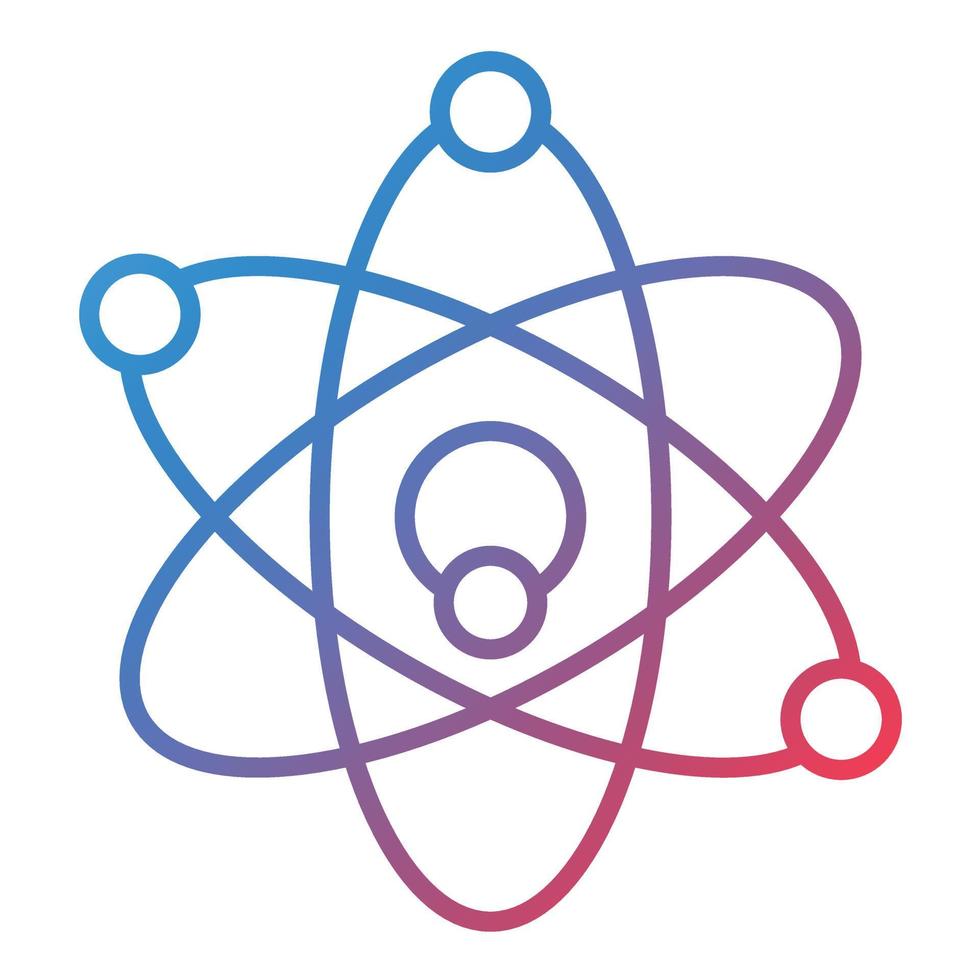Atom Line Gradient Icon vector