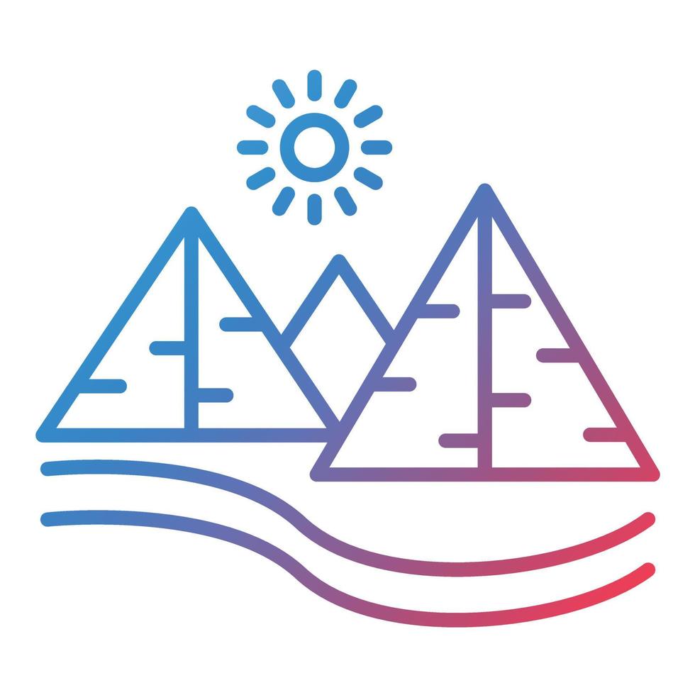 Desert Pyramids Line Gradient Icon vector