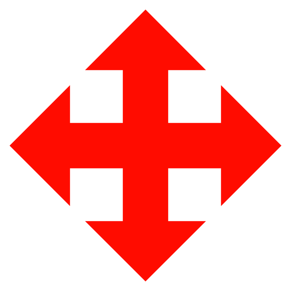 Cross Arrow  Sign on Transparent Background png