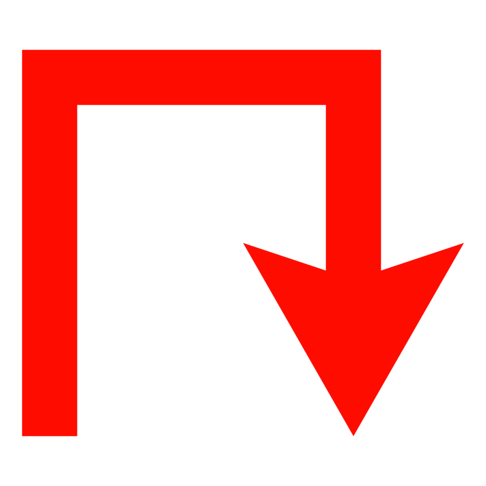 Directional Arrow Symbol on Transparent Background png