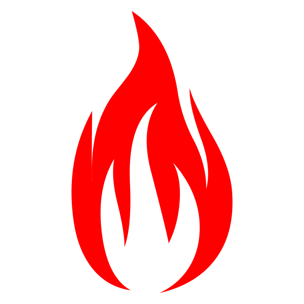 Hand drawn flame silhouette on Transparent Background png