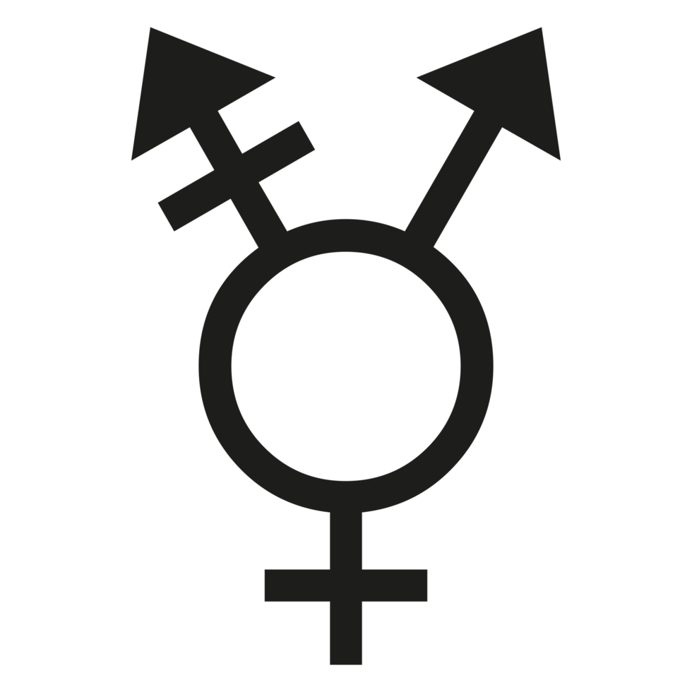Flat design transgender symbol on Transparent Background png