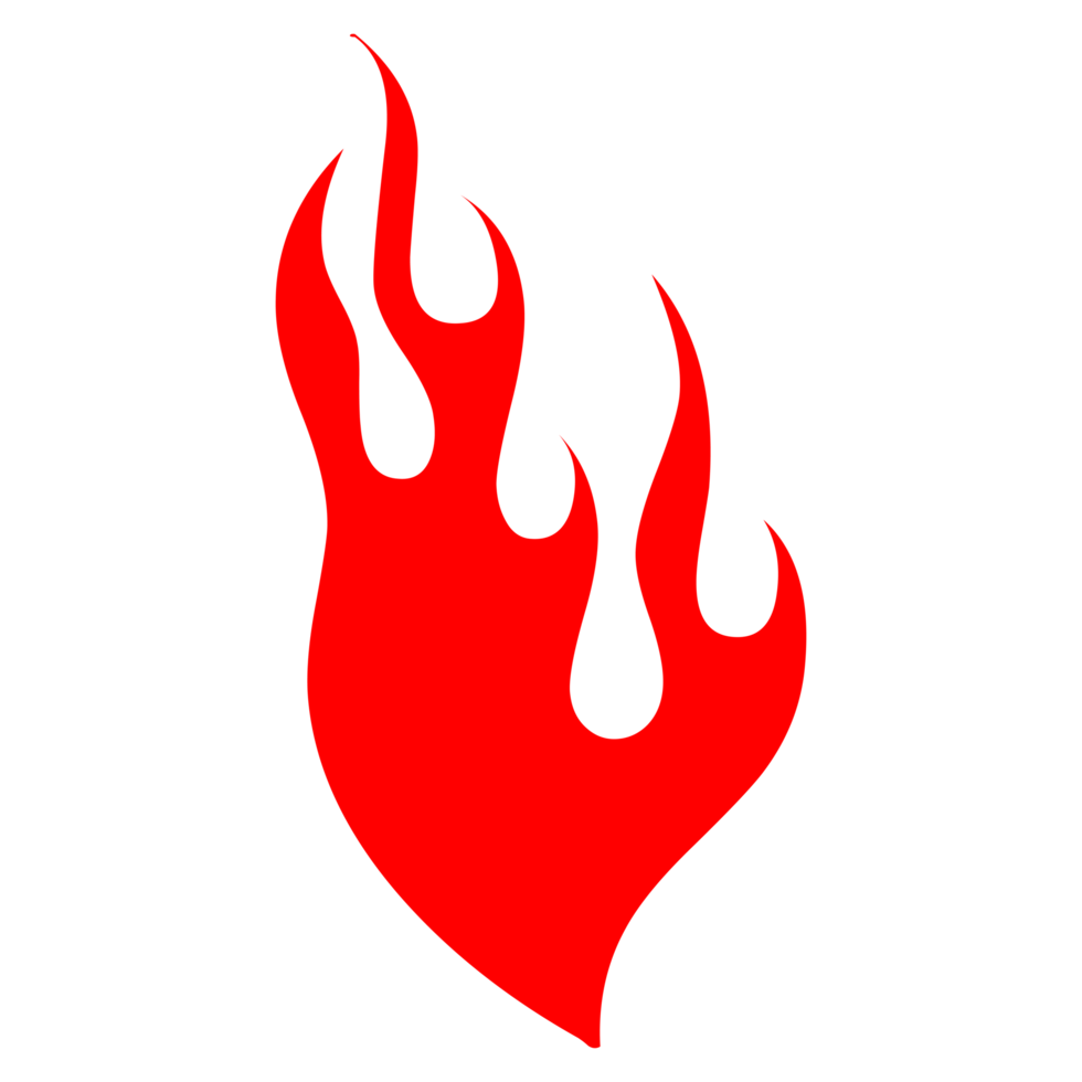 Hand drawn flame silhouette on Transparent Background png