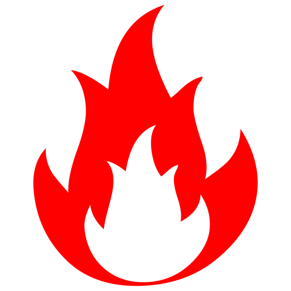 Hand drawn flame silhouette on Transparent Background png