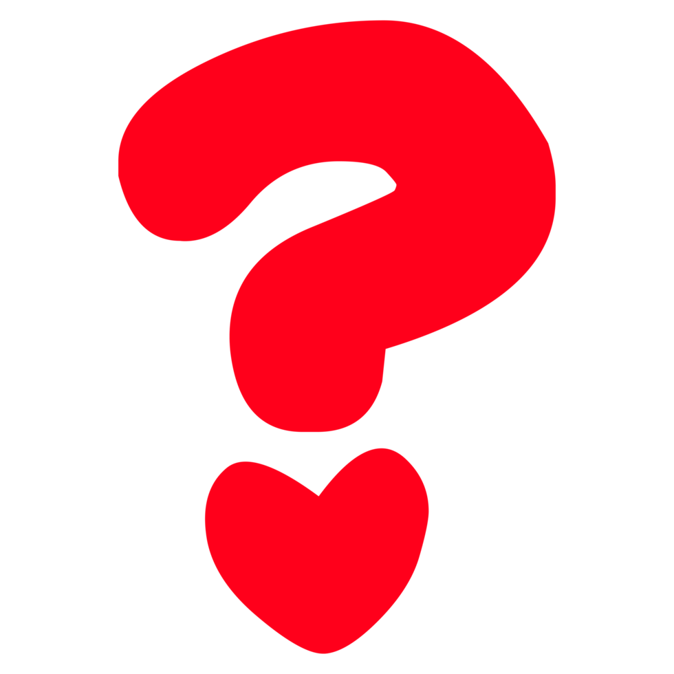 Heart shape question mark on Transparent Background png