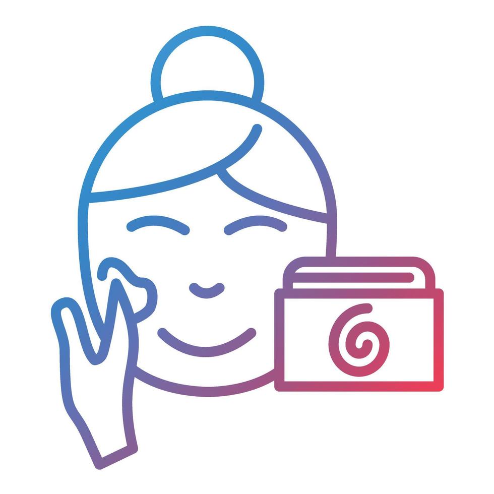 Facial Treatment Line Gradient Icon vector