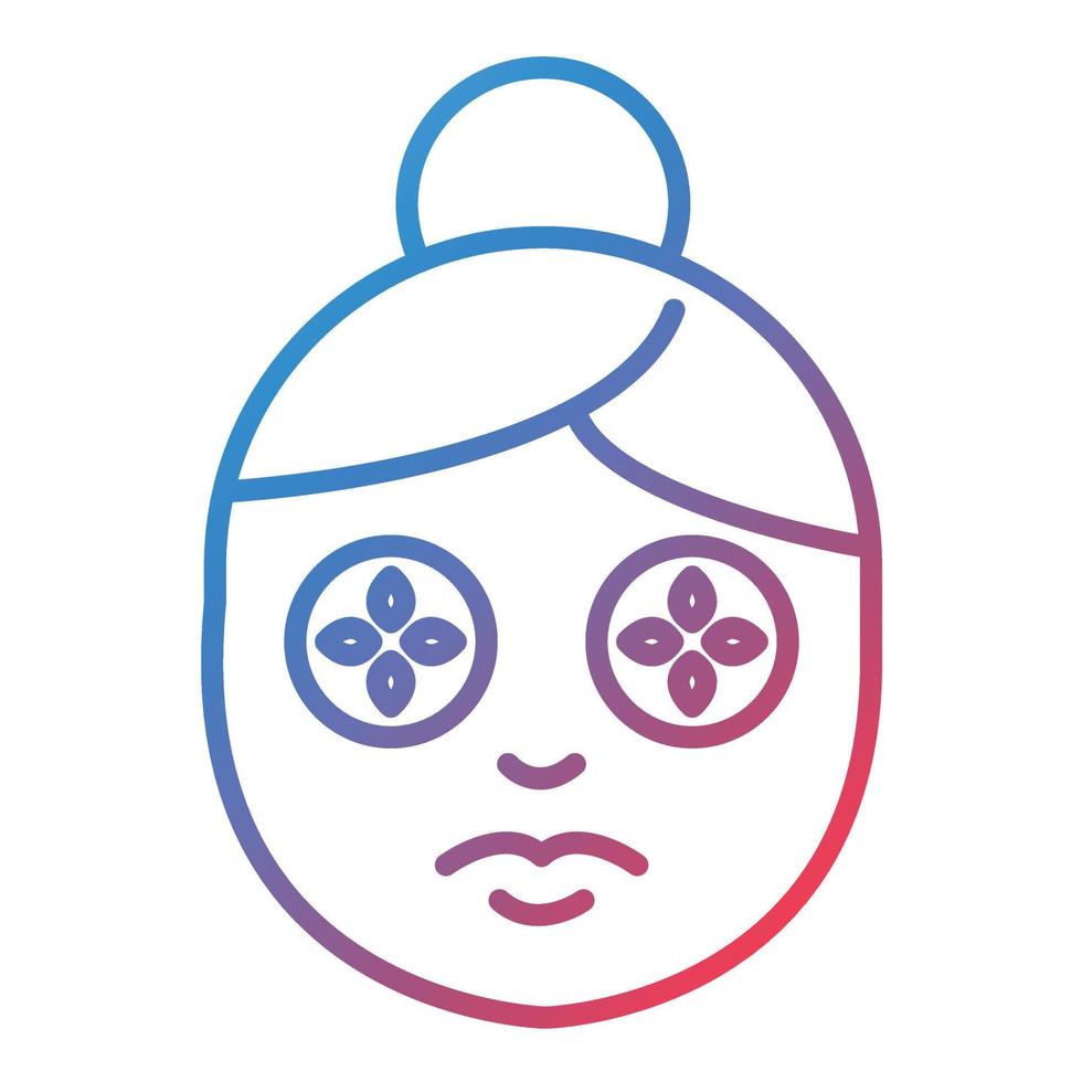 Spa Eye Treatment Line Gradient Icon vector