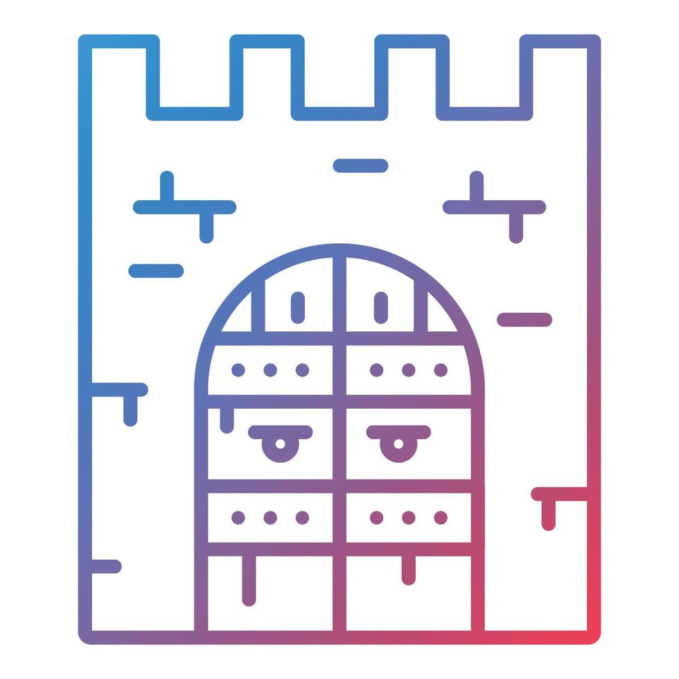 Castle Gate Line Gradient Icon vector