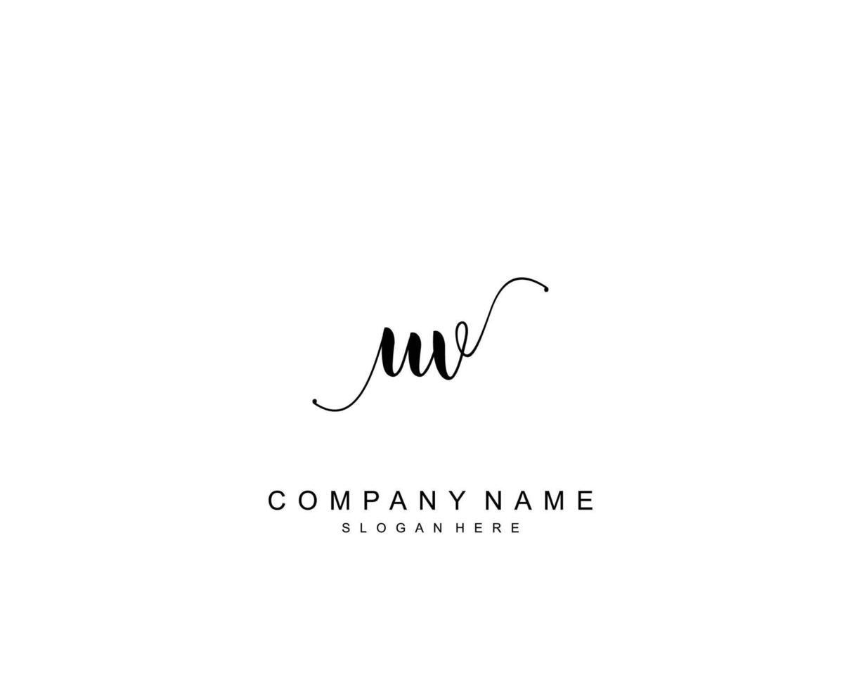 Initial UV beauty monogram and elegant logo design, handwriting logo of initial signature, wedding, fashion, floral and botanical with creative template. vector