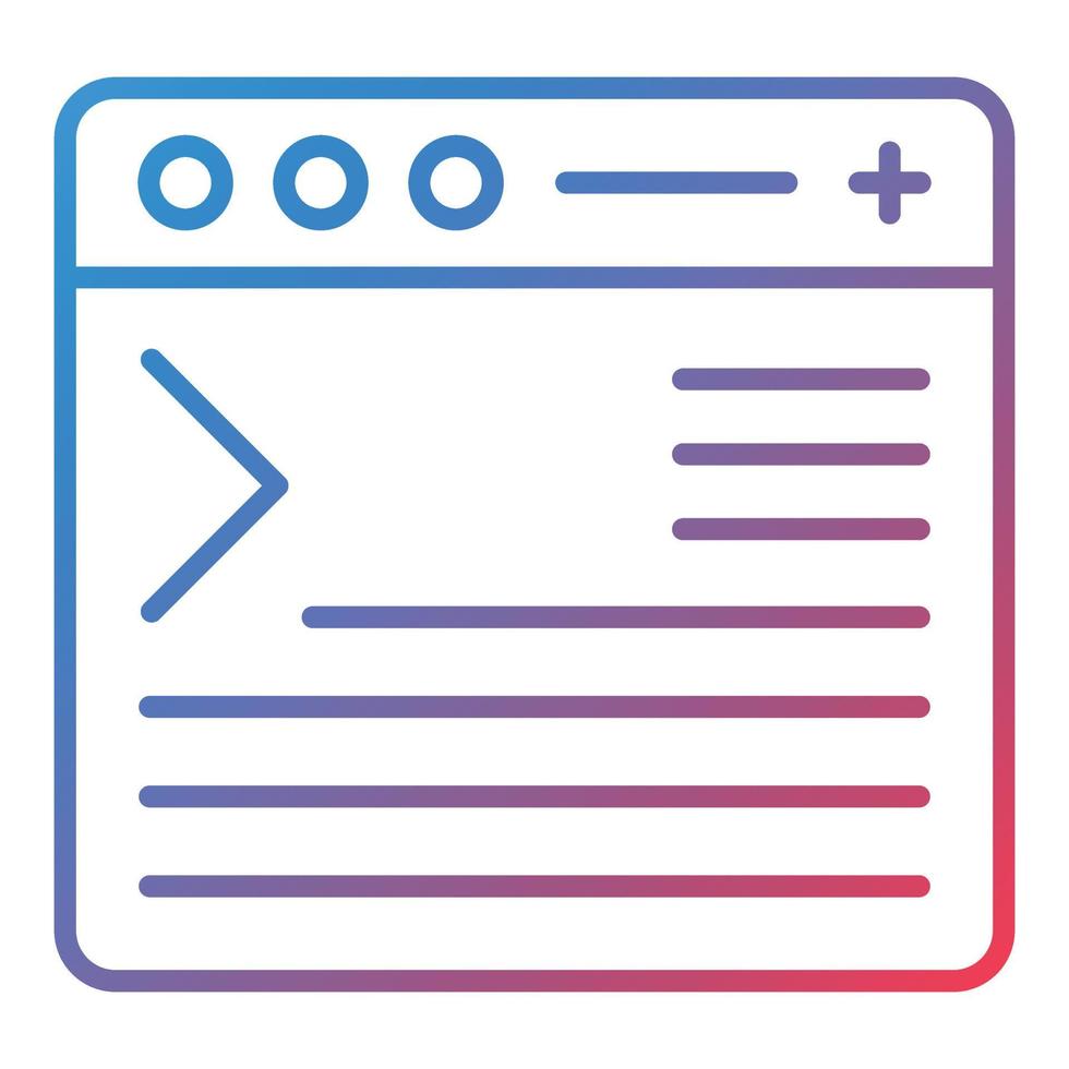 Code Terminal Line Gradient Icon vector