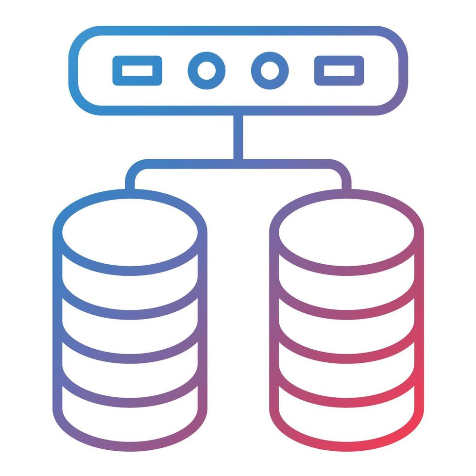 Big Data Line Gradient Icon vector