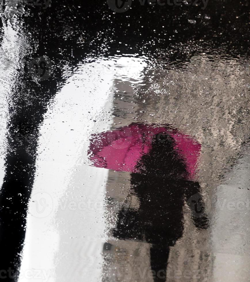 Rain and reflections in New York City photo