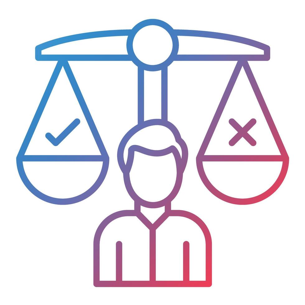 Balance Decision Line Gradient Icon vector